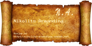 Nikolits Armandina névjegykártya